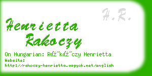 henrietta rakoczy business card